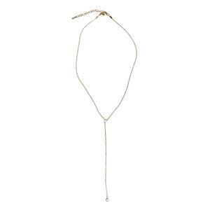 Altar'd State Dainty Gold Vermeil Lariat Y Necklace with  Minimalist Crystals
